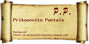 Prikosovits Pentele névjegykártya